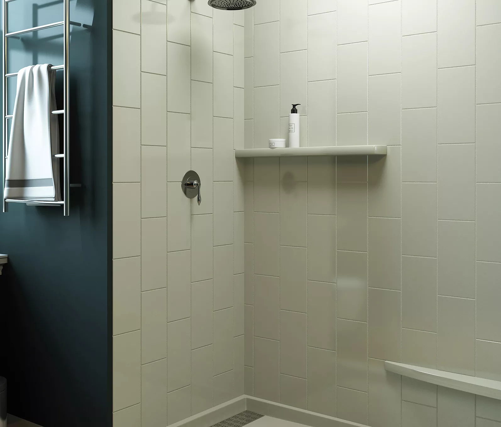 TS-CS: 6x12 Vertical Contemporary Shower Wall Panel | Mincey Marble
