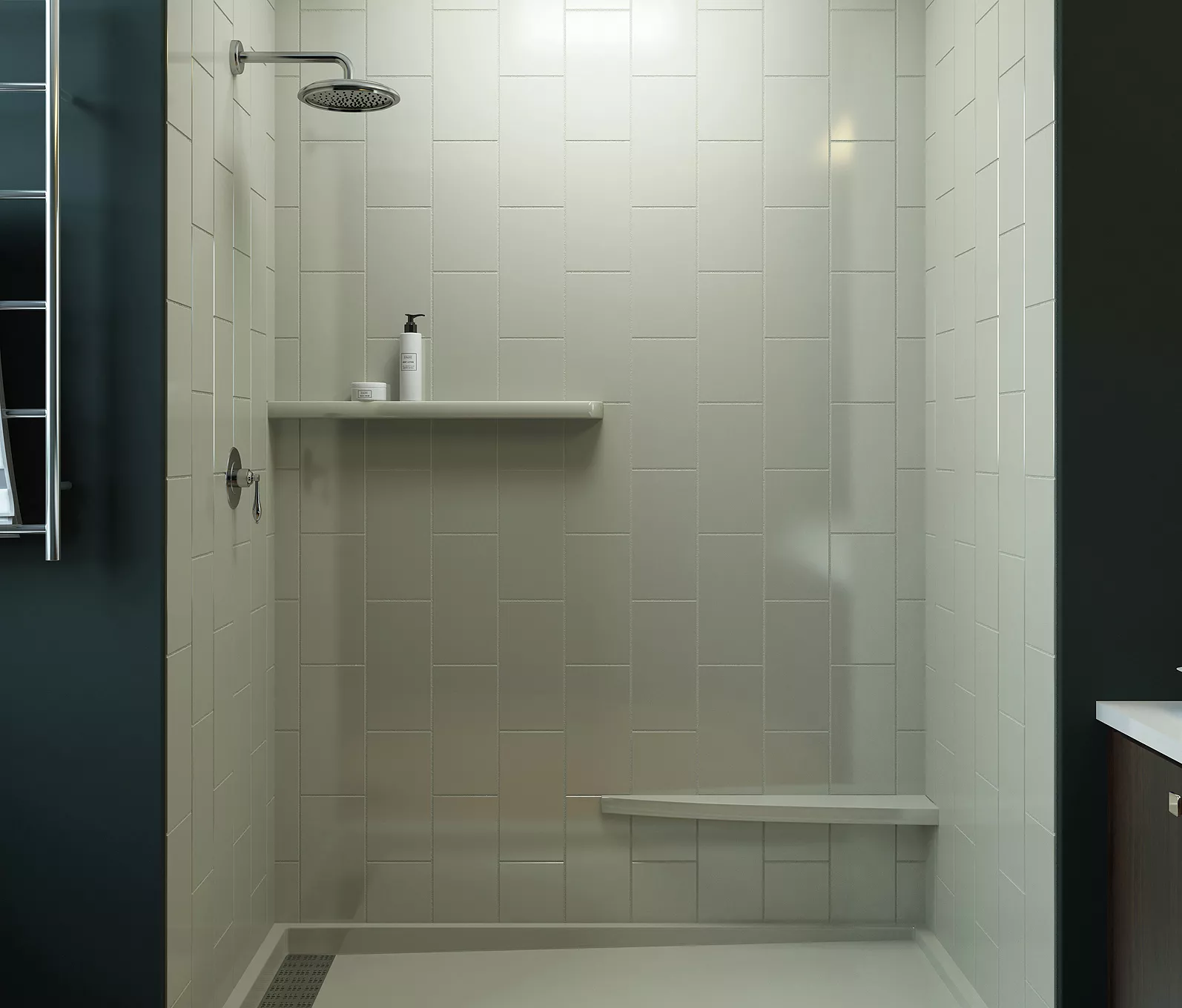 TS-CS: 6x12 Vertical Contemporary Shower Wall Panel | Mincey Marble