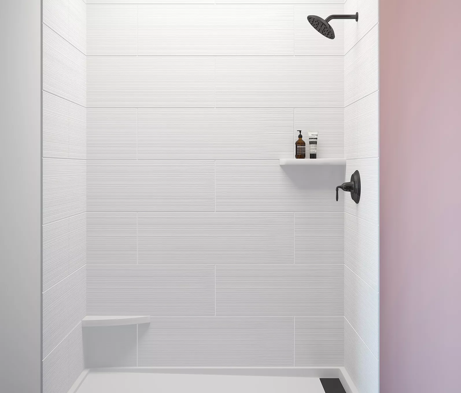 TSVS 12x36 Vision Shower Wall Panel Mincey Marble