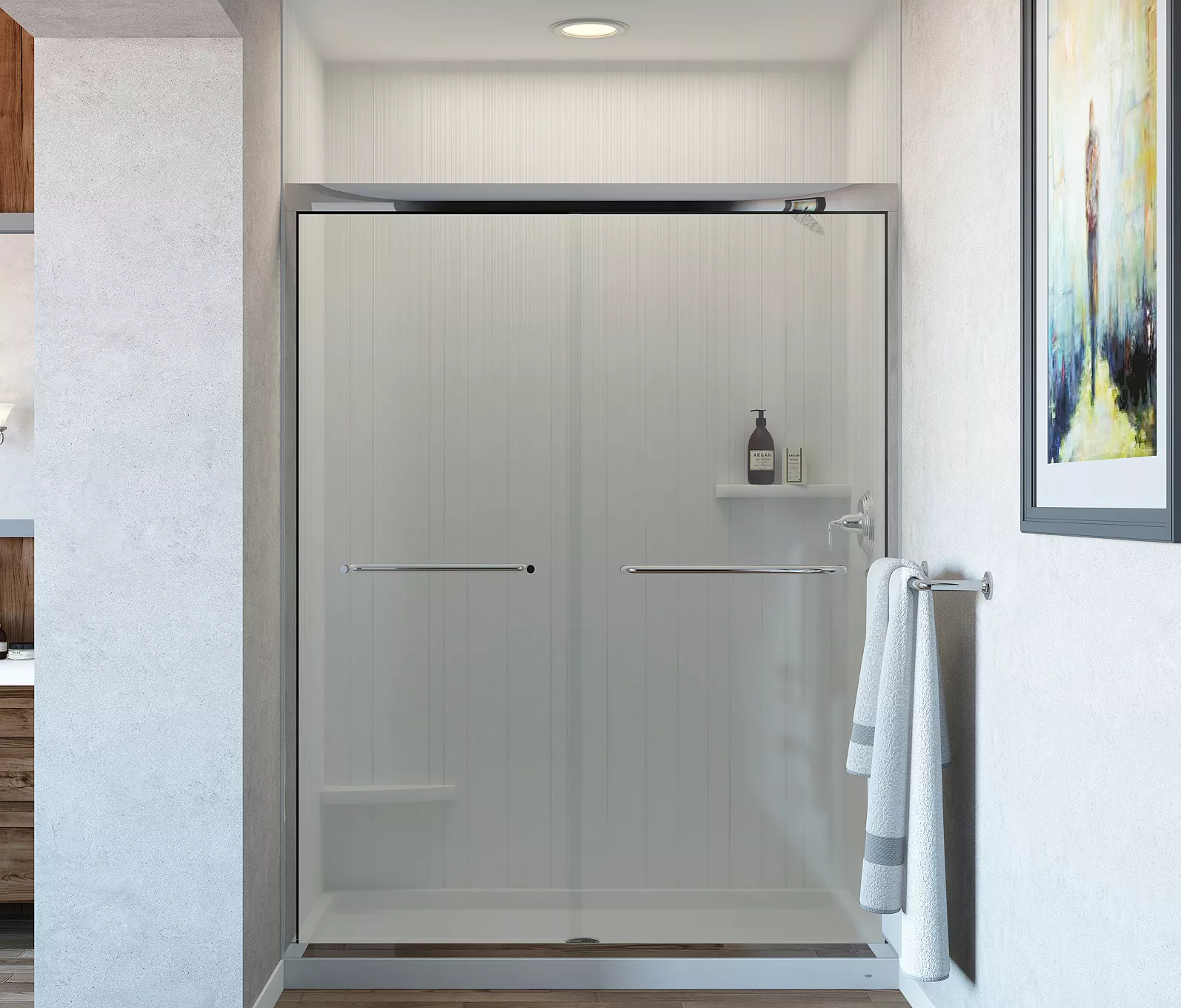 TS-VS: Vertical Vision Shower Wall Panel System | Mincey Marble