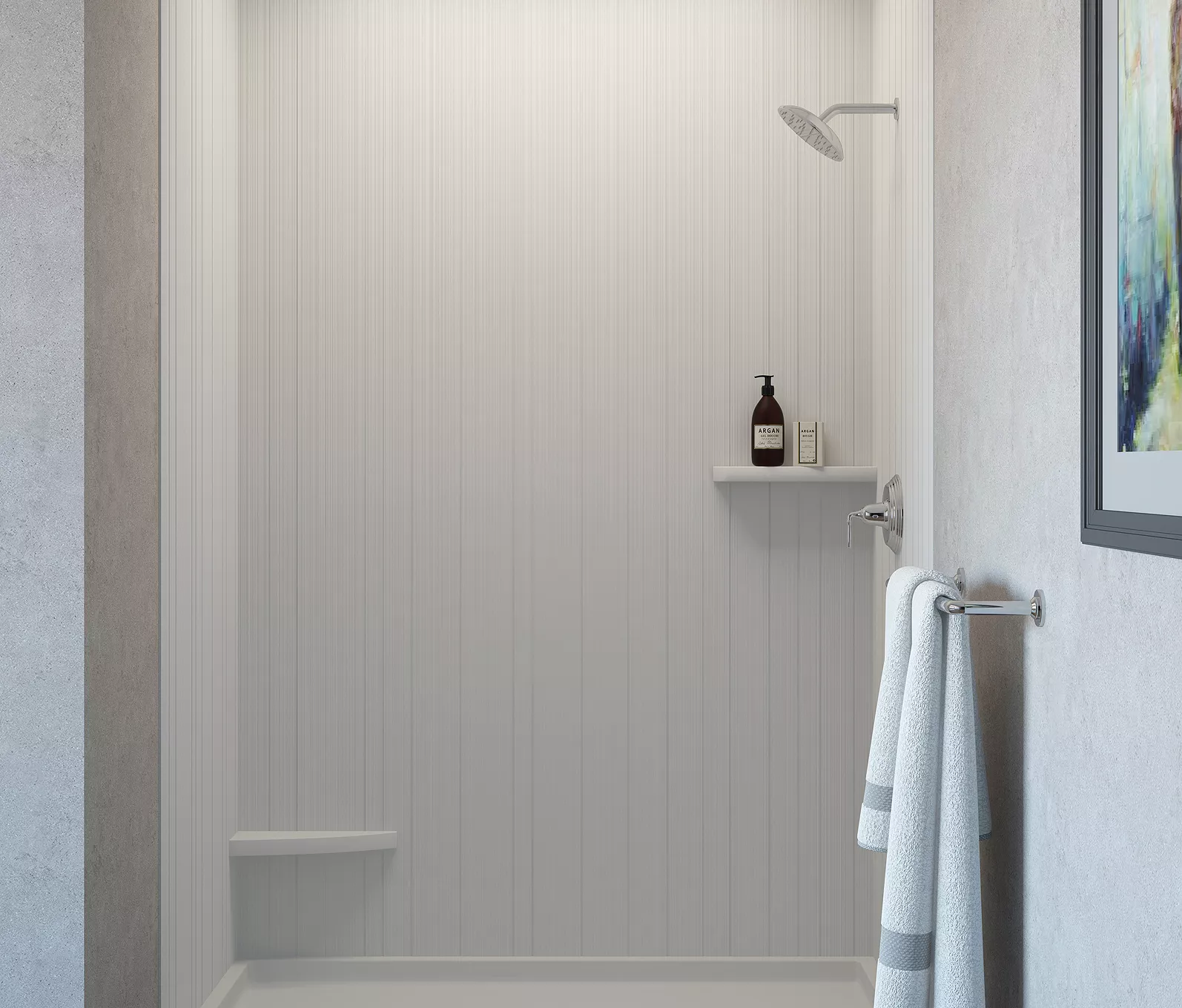 TS-VS: Vertical Vision Shower Wall Panel System | Mincey Marble