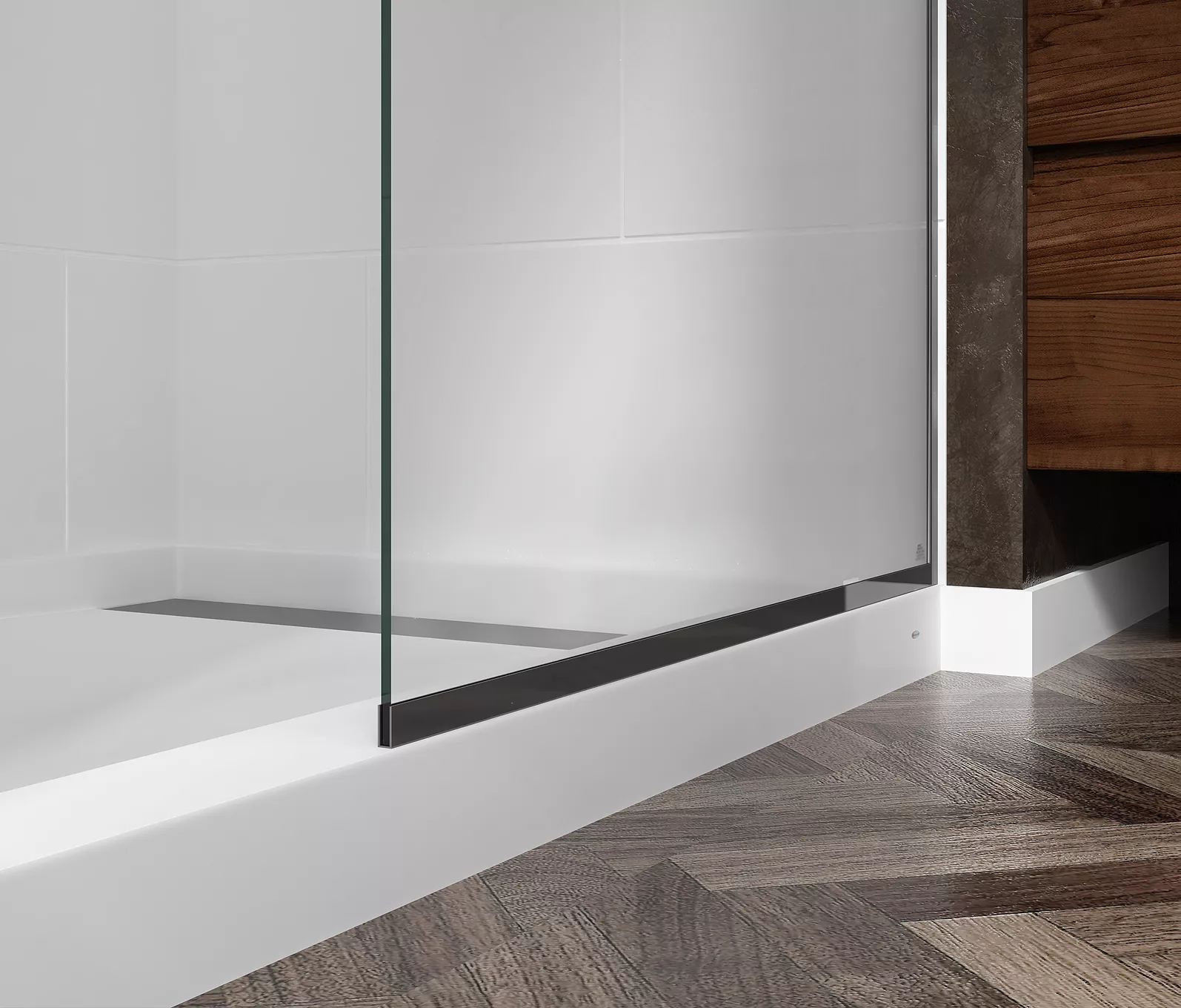 Fixed glass shower deals panel