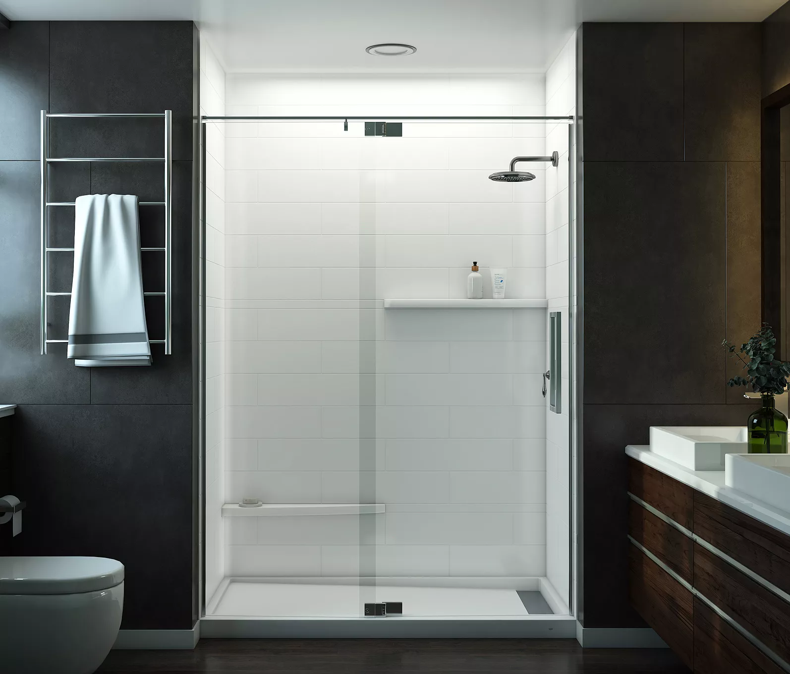 Verona Adjustable Hinged Shower Door | VERADJ | Mincey Marble