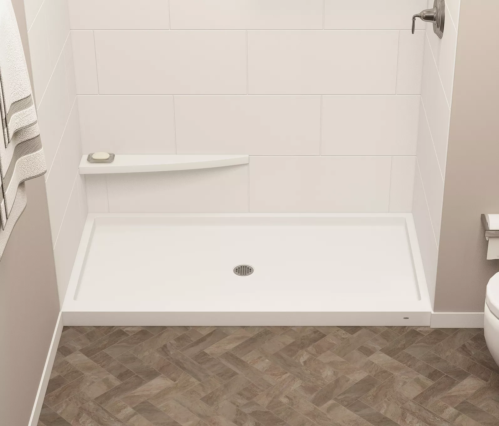 60 x 31 Accessible Shower (Center Drain)