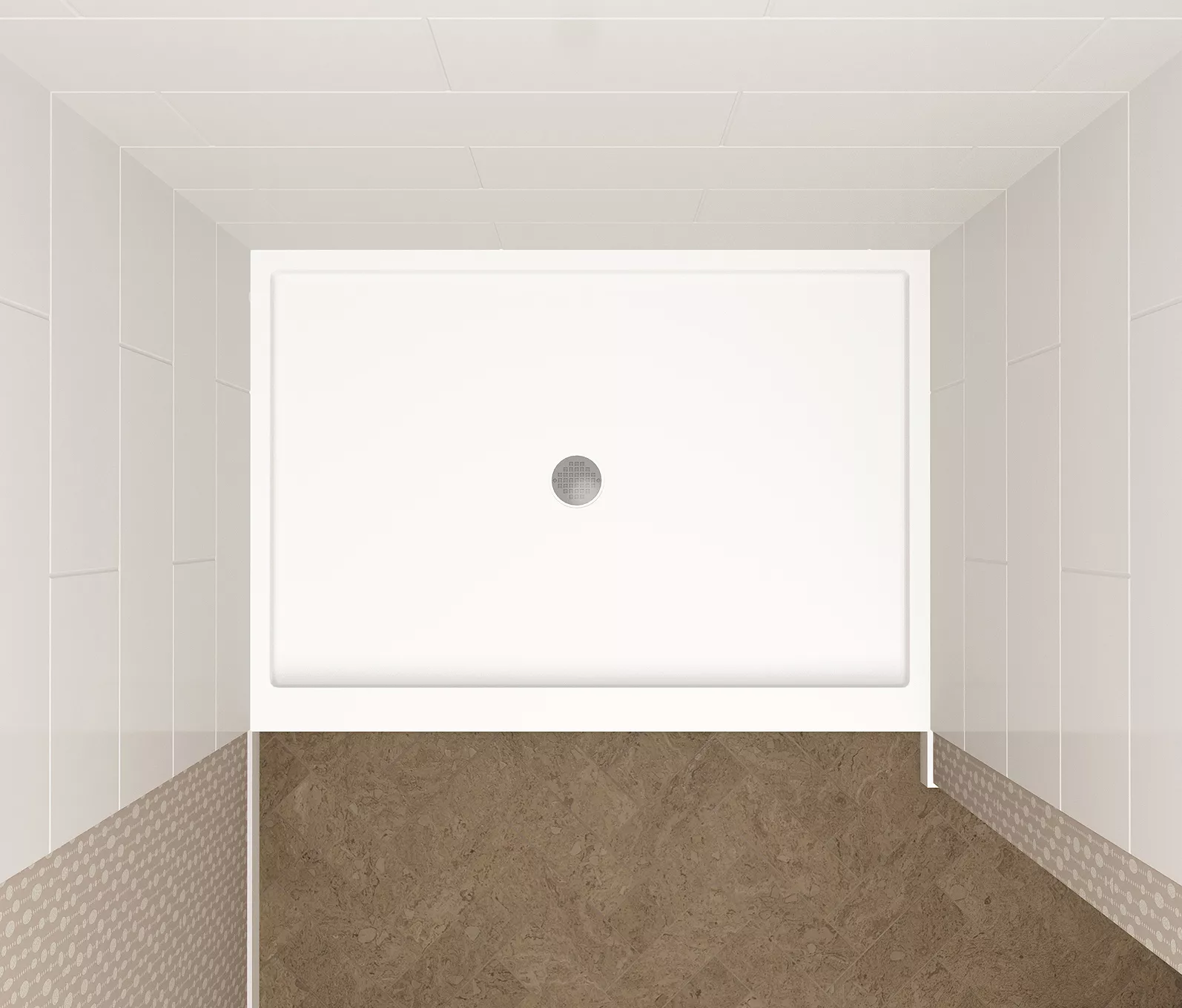 SP34 48 Shower Pan for Commercial Use Mincey Marble