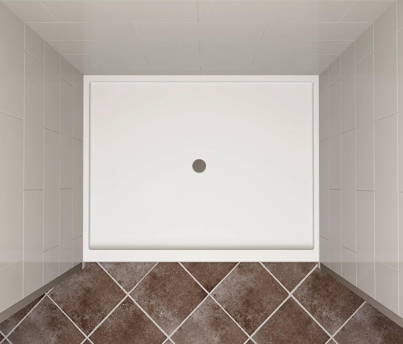 Large Commercial Shower Pan SP48 60 With Center Drain Mincey Marble