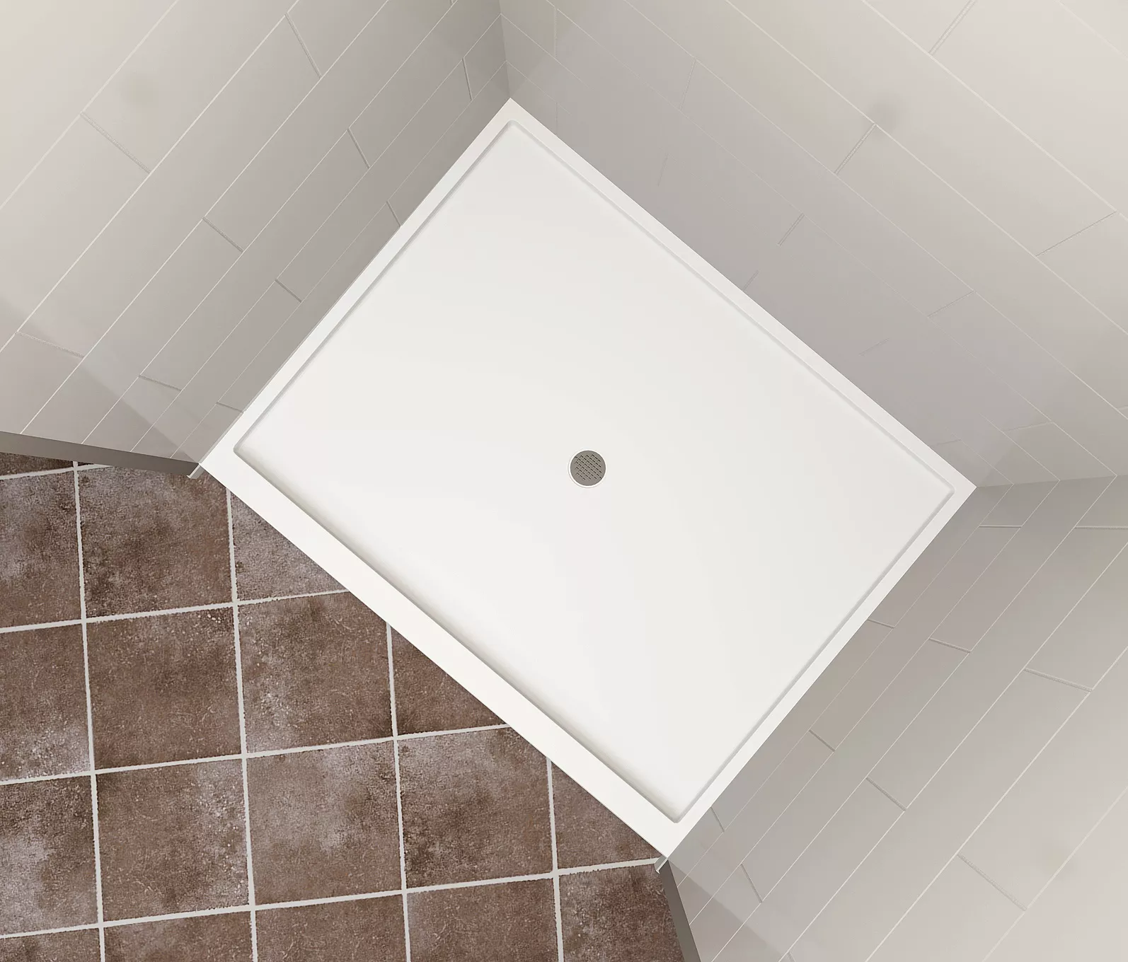 Large Commercial Shower Pan SP48 60 With Center Drain Mincey Marble