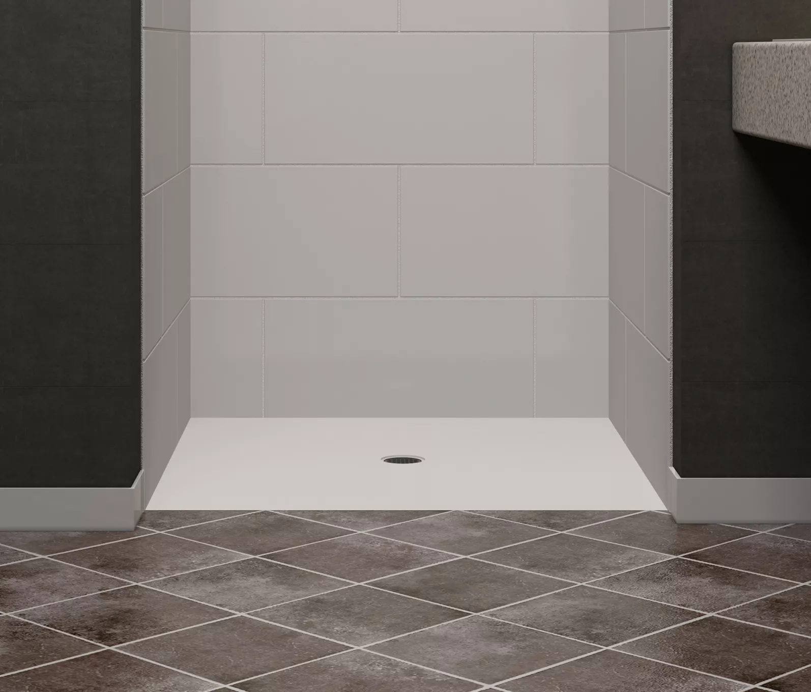 Transfer Commercial Shower Pan TP3738 Mincey Marble