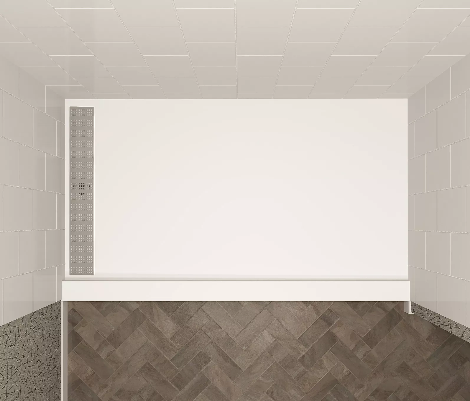 TD-35-ADJ-60: 35 Adjustable Trench Drain Shower Pan | Mincey Marble