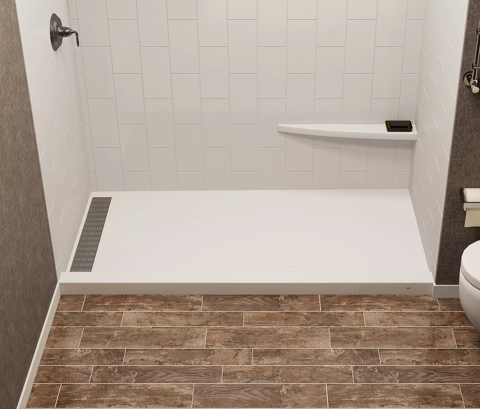 TD36ADJ72 36 Adjustable Trench Drain Shower Pan Mincey Marble