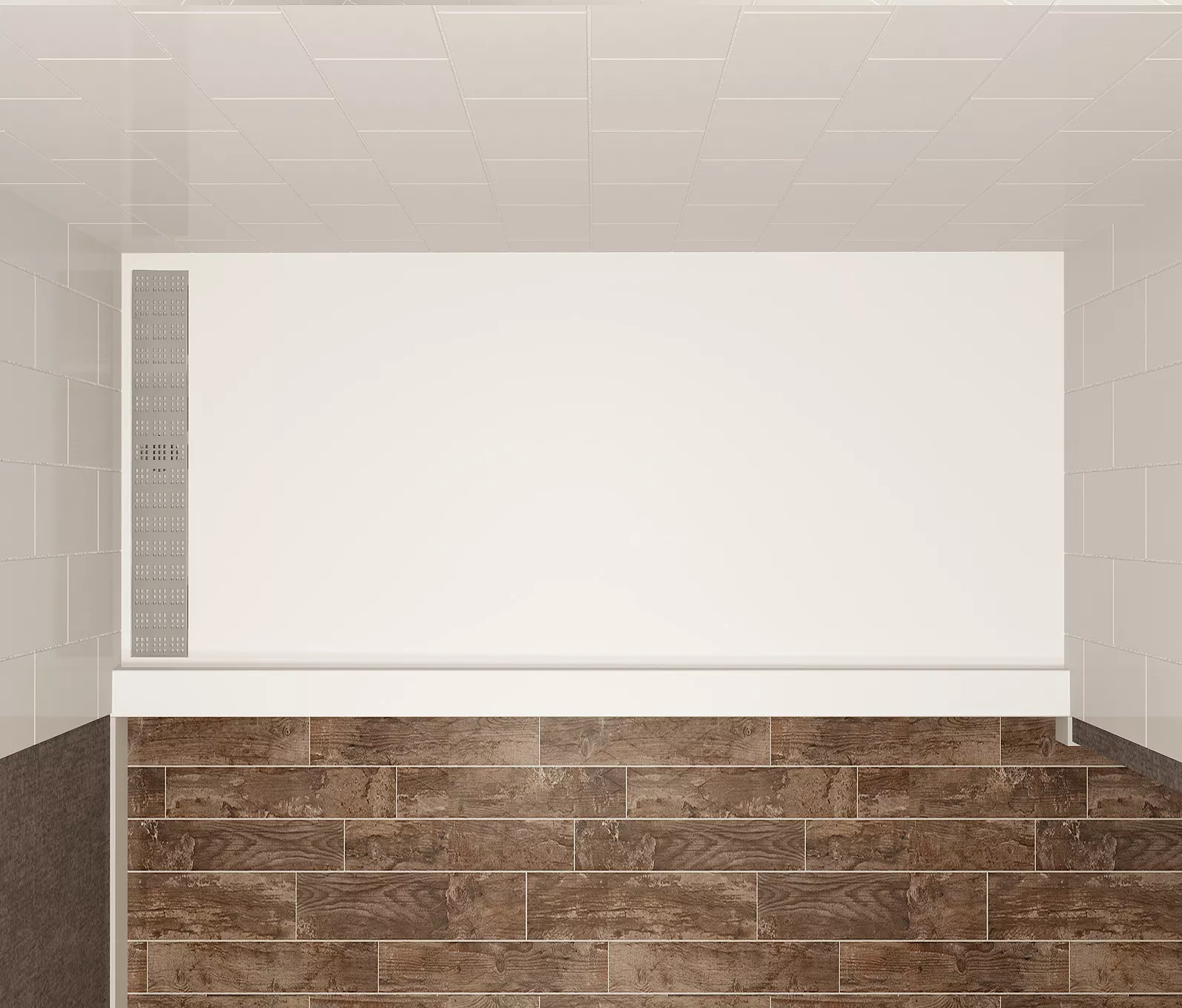 TD38ADJ72 38 Adjustable Trench Drain Shower Pan Mincey Marble