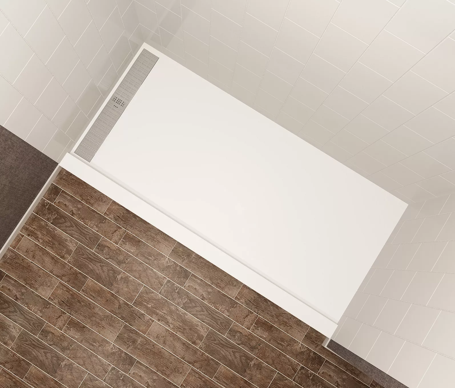 TD36ADJ72 36 Adjustable Trench Drain Shower Pan Mincey Marble