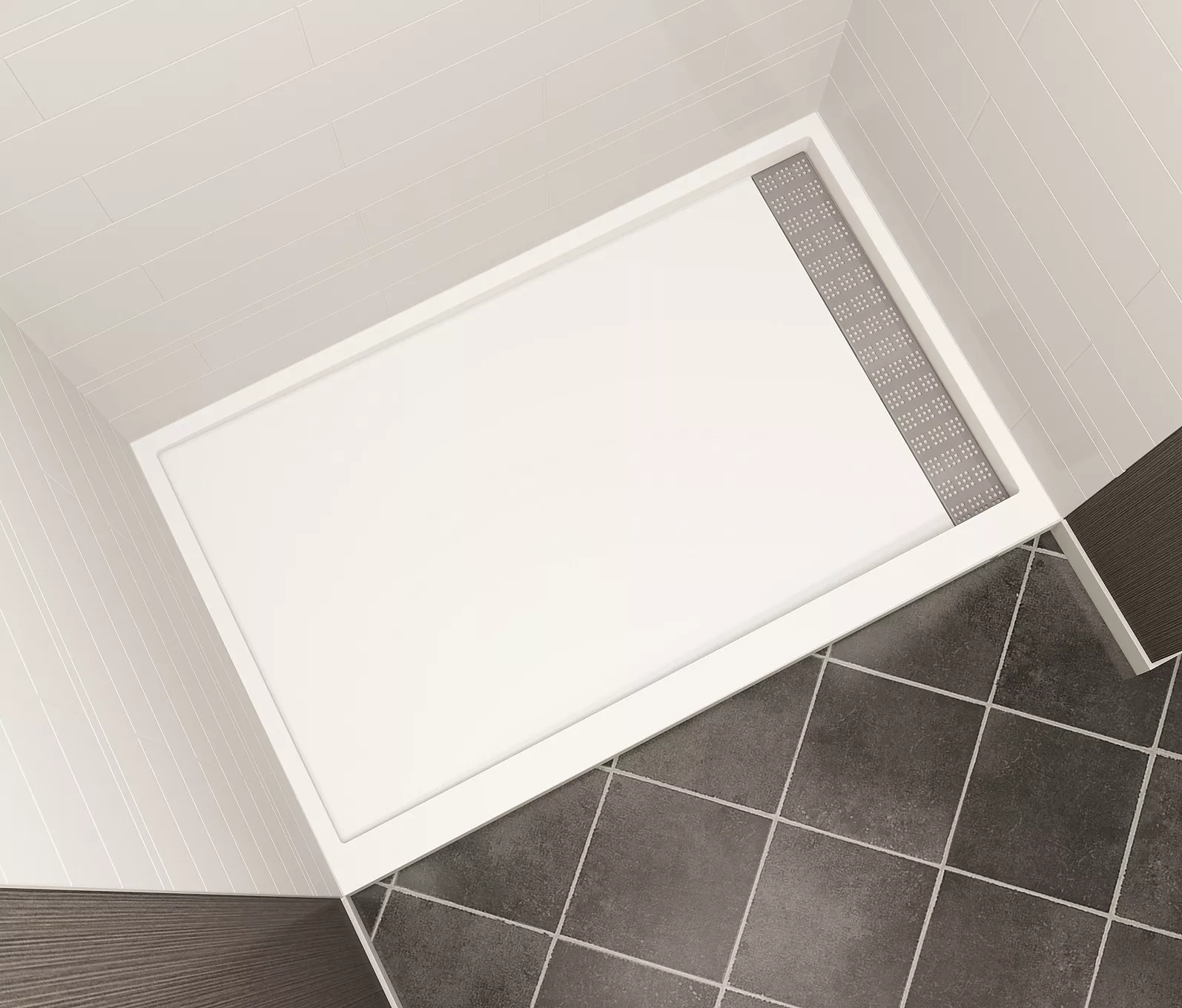 Reversible Trench Drain Shower Pan Commercial Shower Base TDR34 54