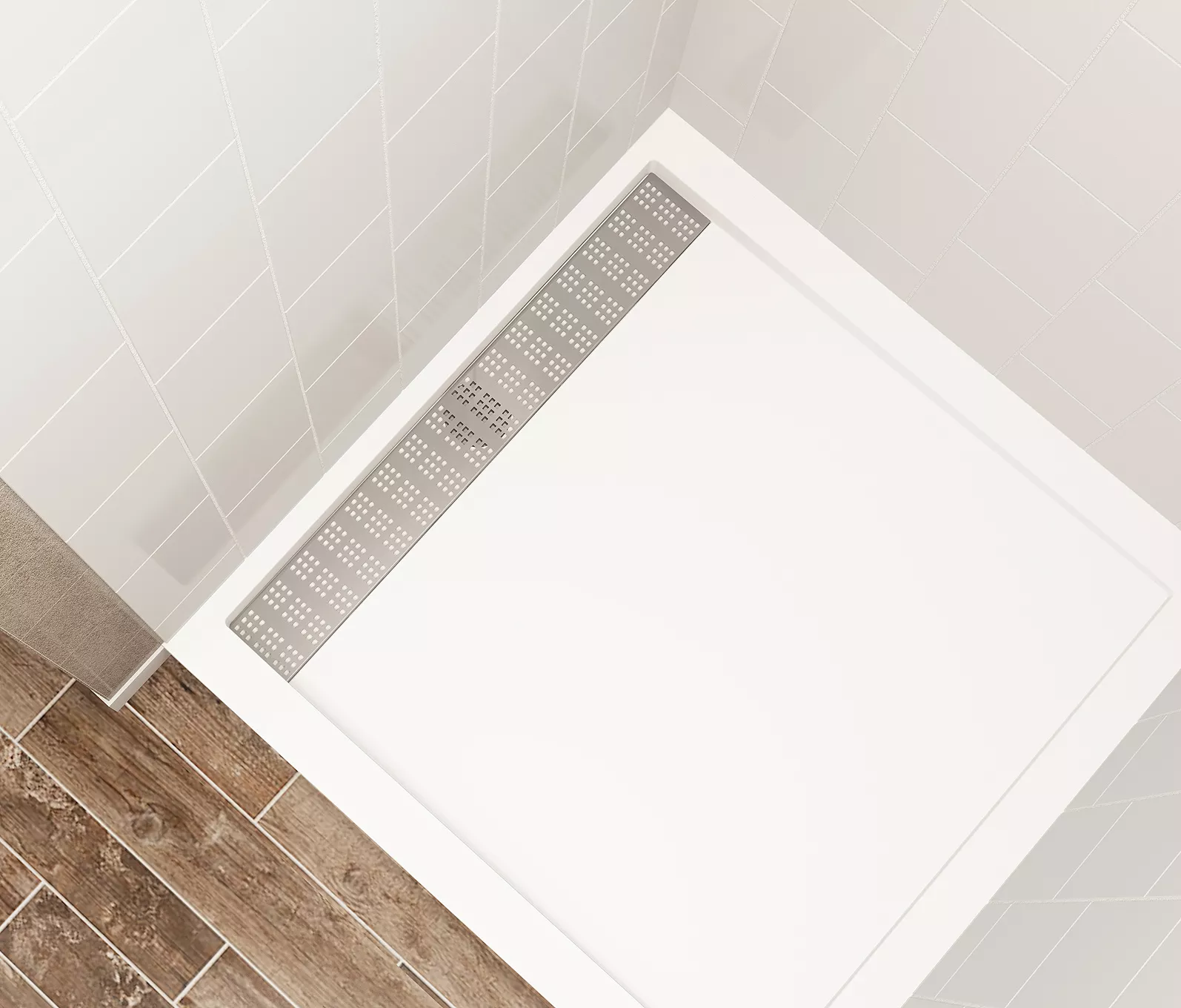 Commercial TDR40 40 Reversible Linear Drain Shower Pan Mincey Marble